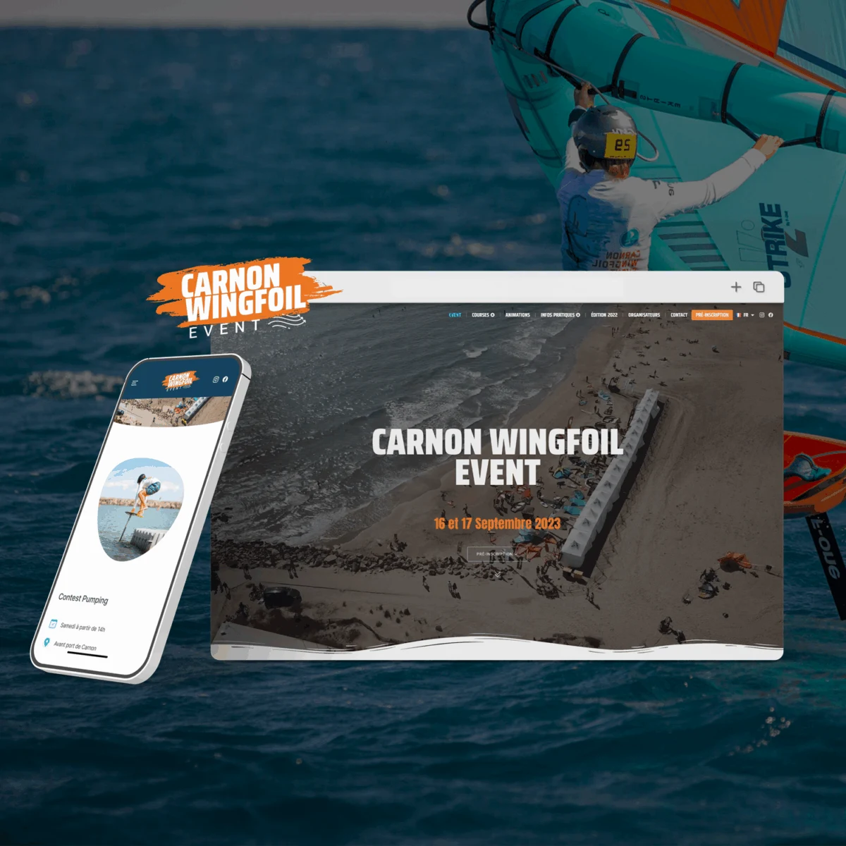 Carnon Wingfoil Event — Site web & identité visuelle